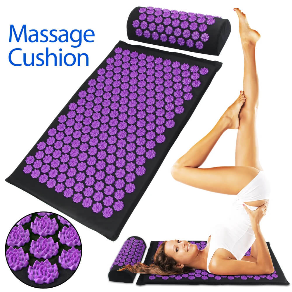 Eco-Linen Acupressure Mat and Pillow Set - Back & Neck Pain Relief
