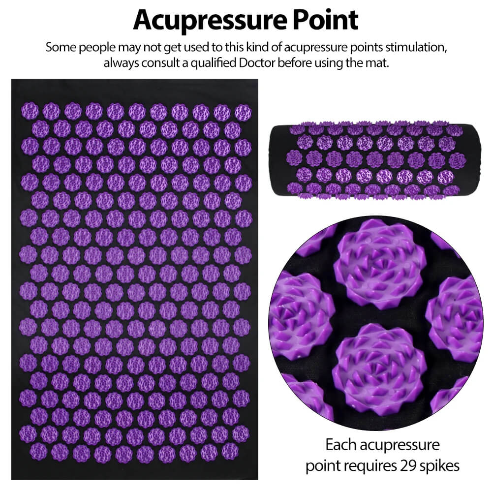 Eco-Linen Acupressure Mat and Pillow Set - Back & Neck Pain Relief