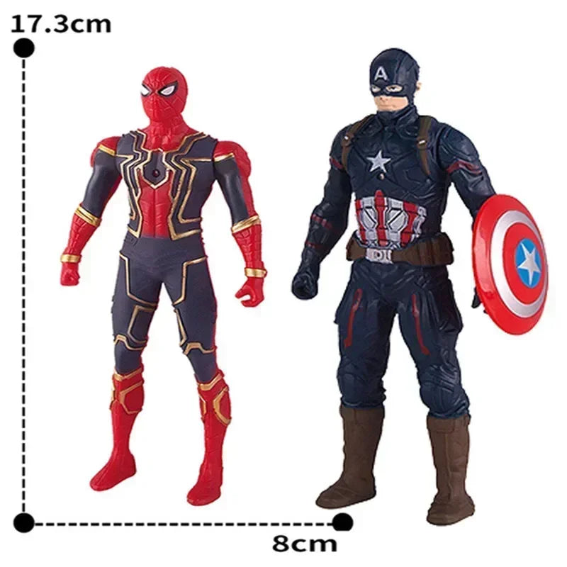 17cm Marvel Superhero Action Figure Toy – Spiderman, Hulk & Iron Man Glow Doll for Kids