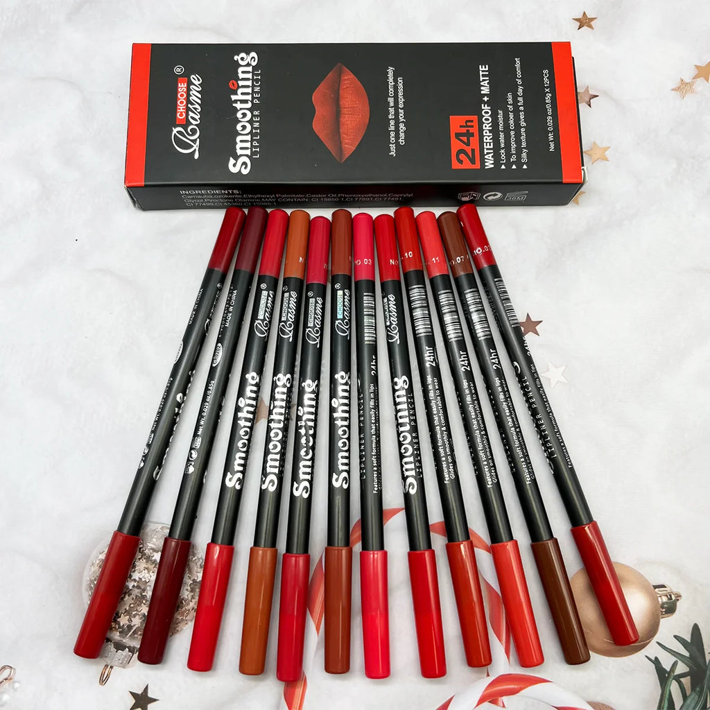 12-Piece Matte Lipstick Set with Lip Liner Pencil – Long-Lasting Lip Gloss Makeup Kit for Women