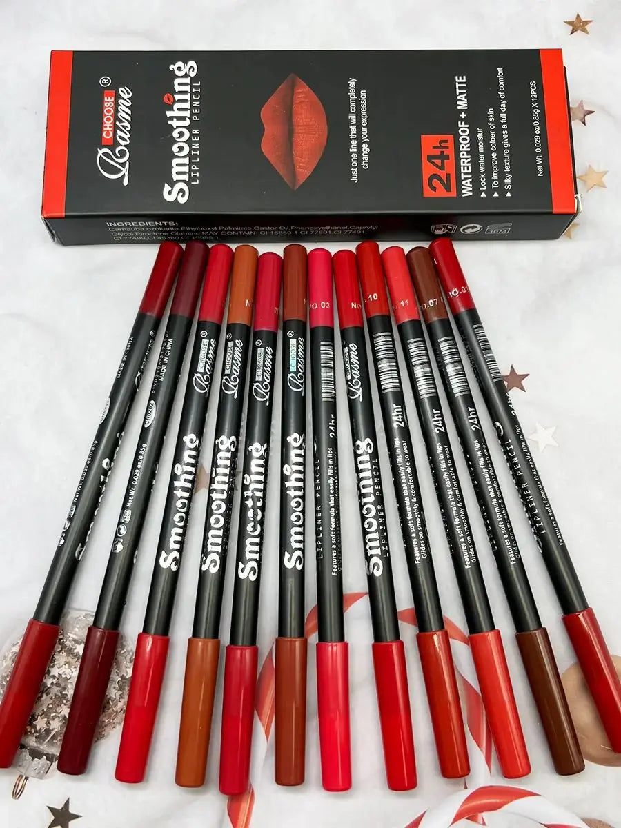 12-Piece Matte Lipstick Set with Lip Liner Pencil – Long-Lasting Lip Gloss Makeup Kit for Women