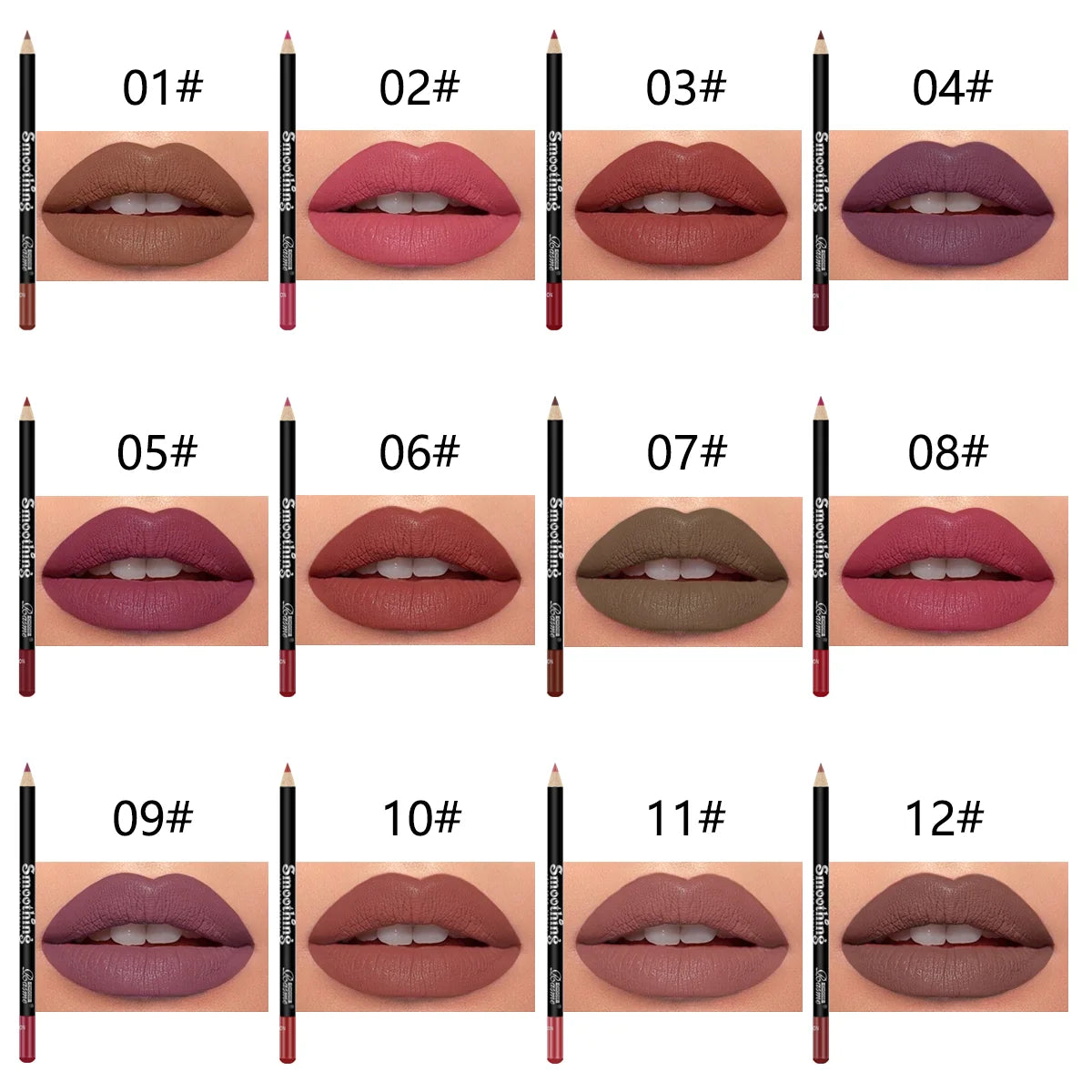 12-Piece Matte Lipstick Set with Lip Liner Pencil – Long-Lasting Lip Gloss Makeup Kit for Women