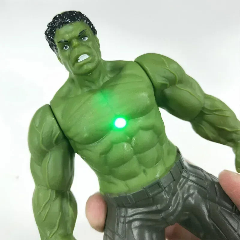 17cm Marvel Superhero Action Figure Toy – Spiderman, Hulk & Iron Man Glow Doll for Kids