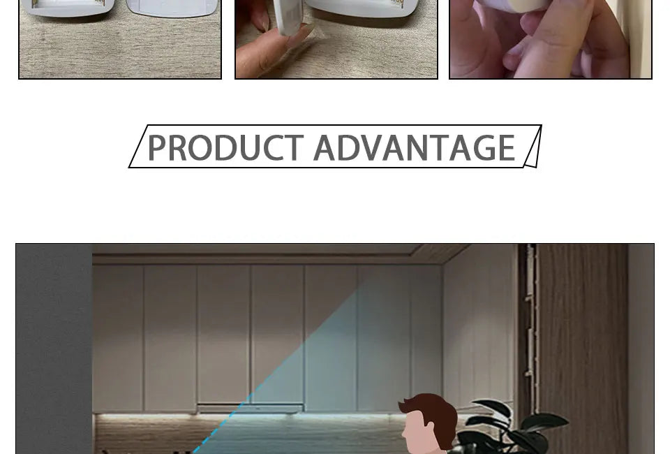 LED Motion Sensor Night Light – Smart Auto ON/OFF Cabinet Lamp