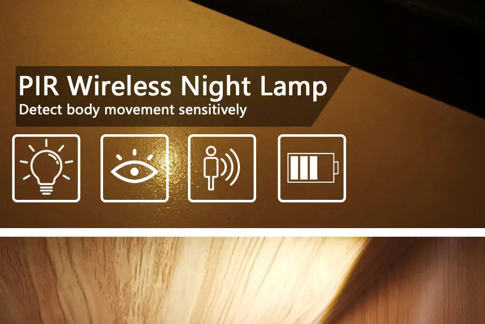 LED Motion Sensor Night Light – Smart Auto ON/OFF Cabinet Lamp
