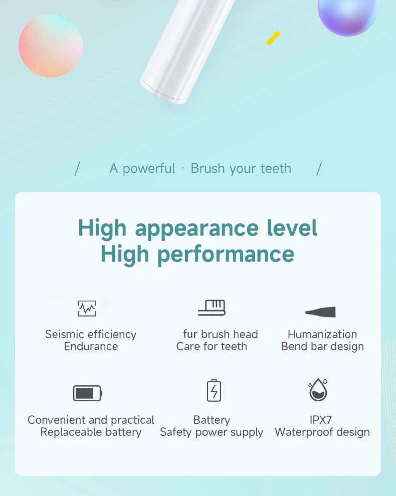 Electric Toothbrush for Adults – Soft DuPont Bristles Waterproof