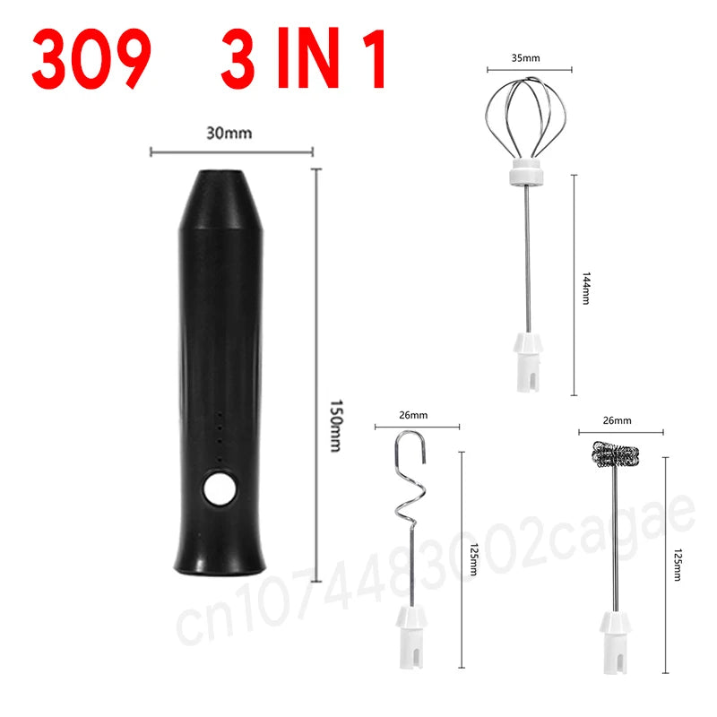 Electric Milk Frother & Egg Beater – USB Rechargeable Handheld Whisk