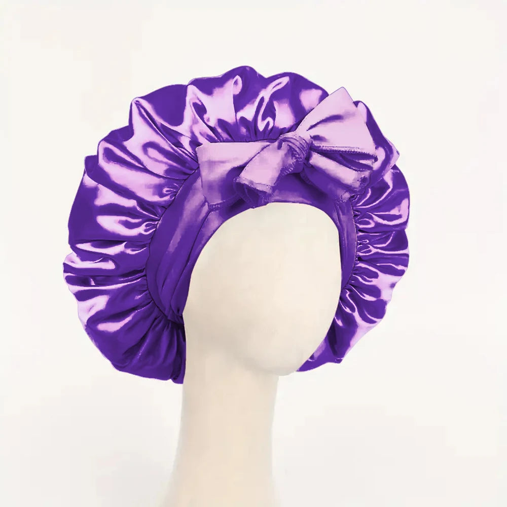 Satin Silk Hair Bonnet – Adjustable Sleeping Bonnet for Women & Men