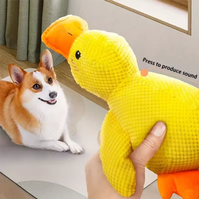 Dog Plush Hug Toy – Interactive Squeaky Duck Comfort Toy