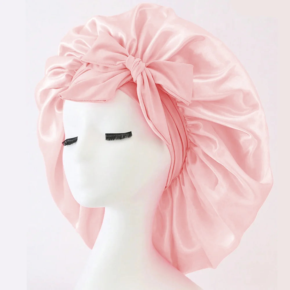 Satin Silk Hair Bonnet – Adjustable Sleeping Bonnet for Women & Men