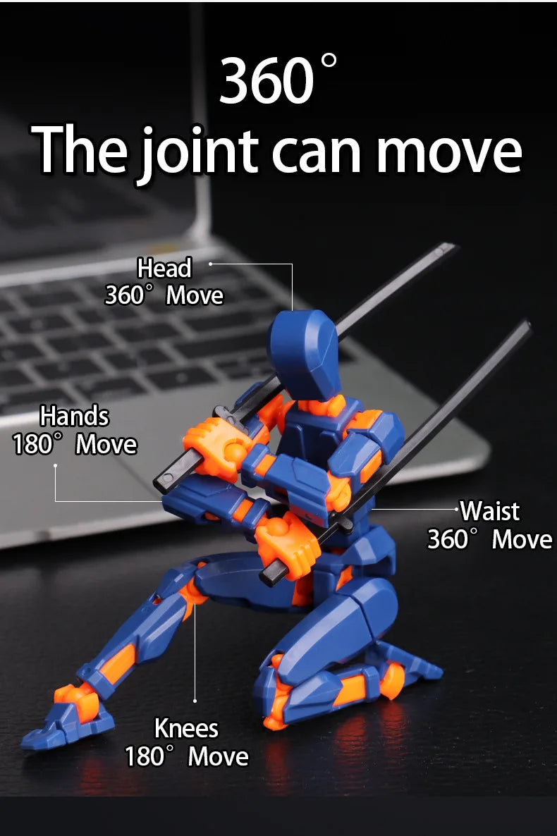 Multi-Jointed Movable Shapeshift Robot Figure – 3D Printed Articulated Dummy Toy