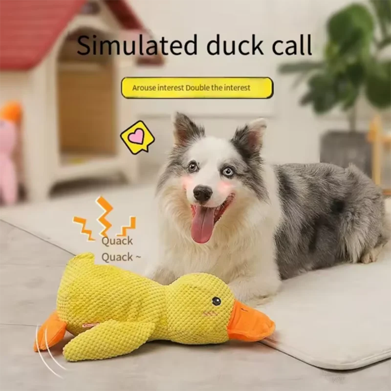 Dog Plush Hug Toy – Interactive Squeaky Duck Comfort Toy
