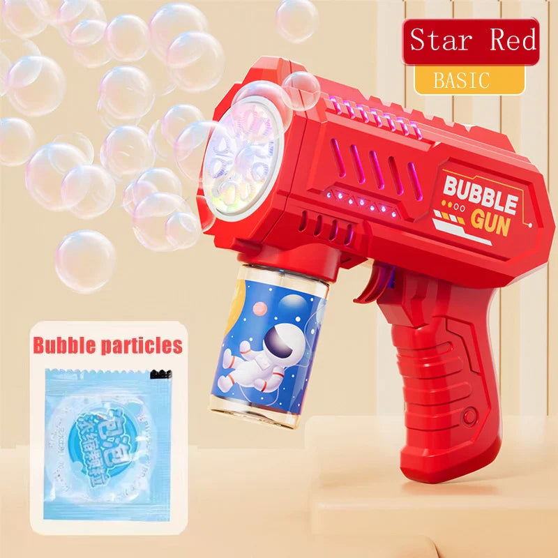 Automatic Rocket Bubble Blower Toy with Bubble Liquid for Kids