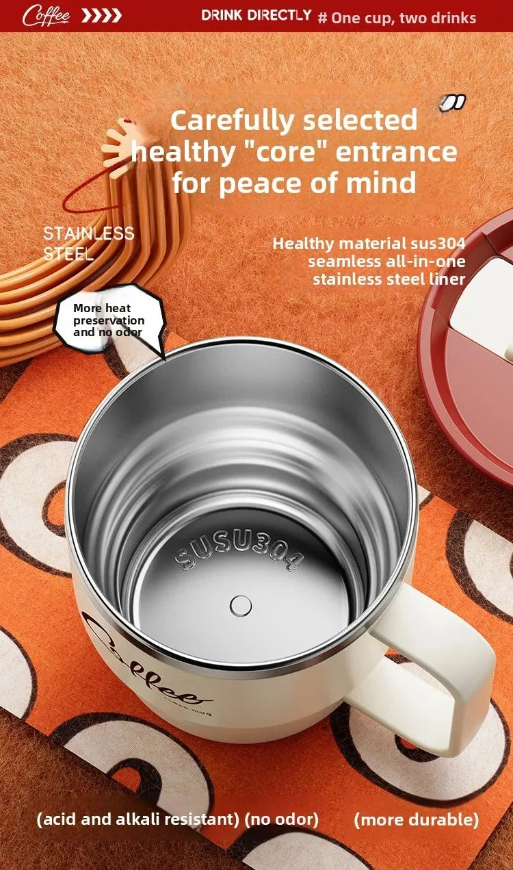 Double Layer Stainless Steel Coffee Mug – 400ML Insulated Cup