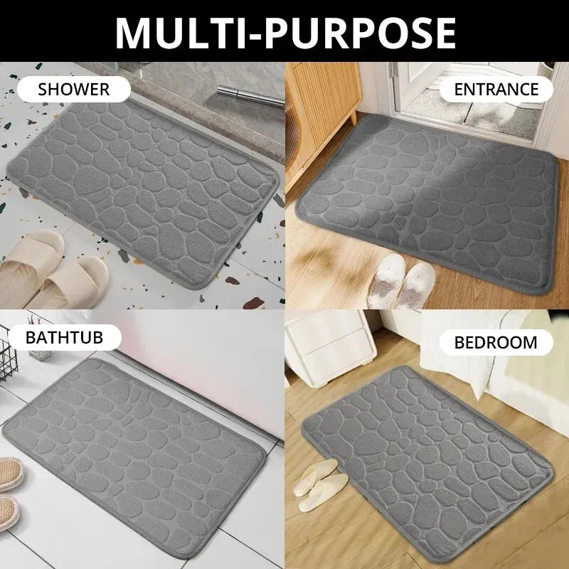 Embossed Pebble Bath Mat – Anti-Slip Bathroom & Living Room Rug