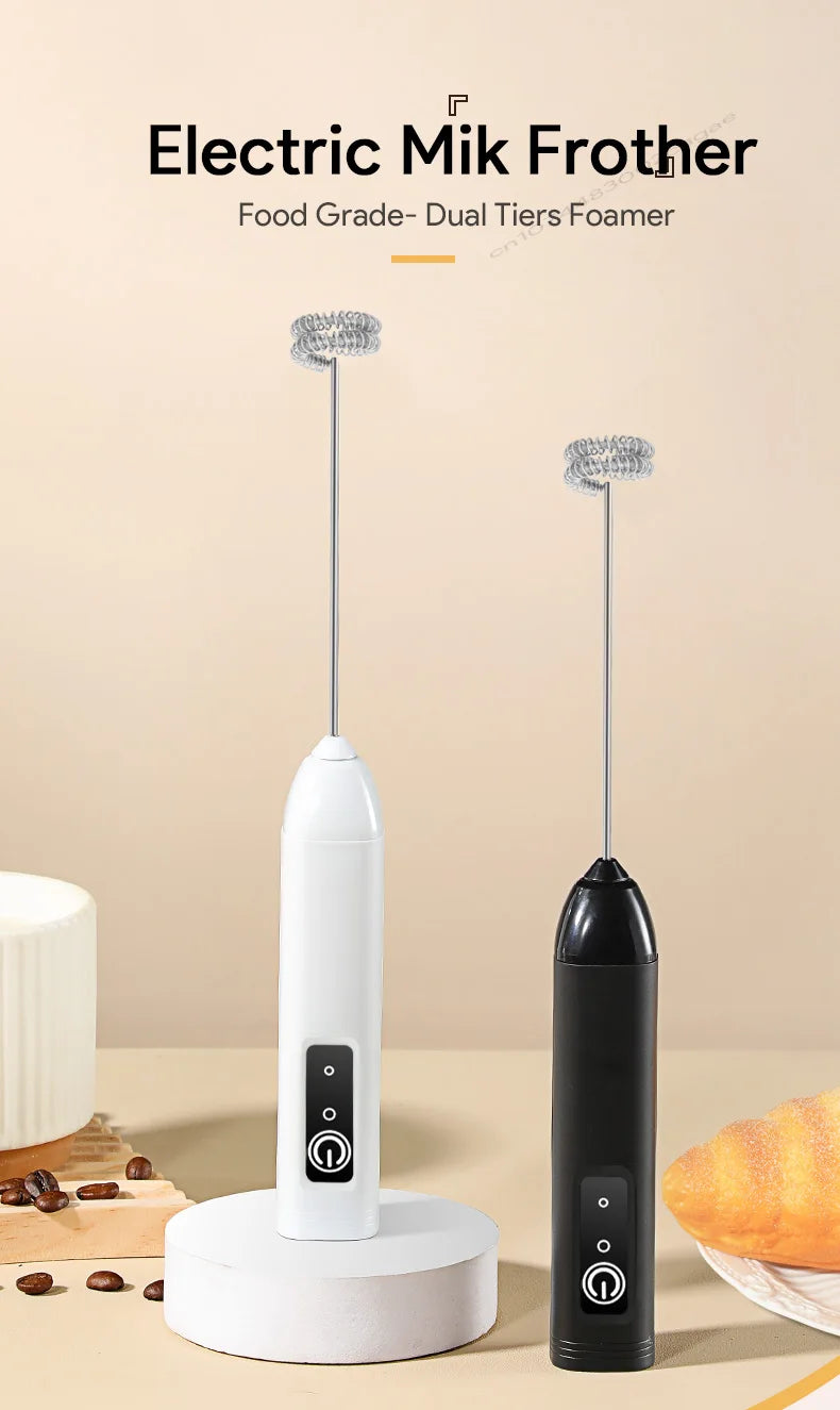Electric Milk Frother & Egg Beater – USB Rechargeable Handheld Whisk