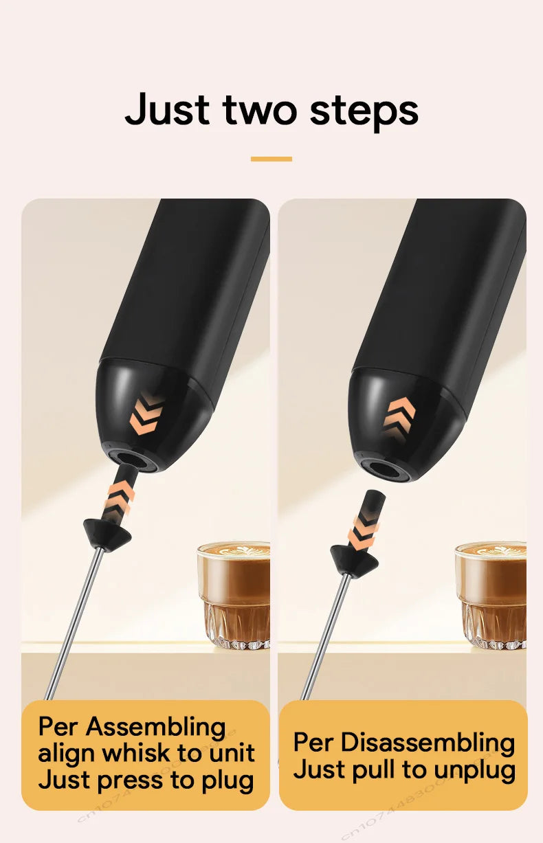 Electric Milk Frother & Egg Beater – USB Rechargeable Handheld Whisk
