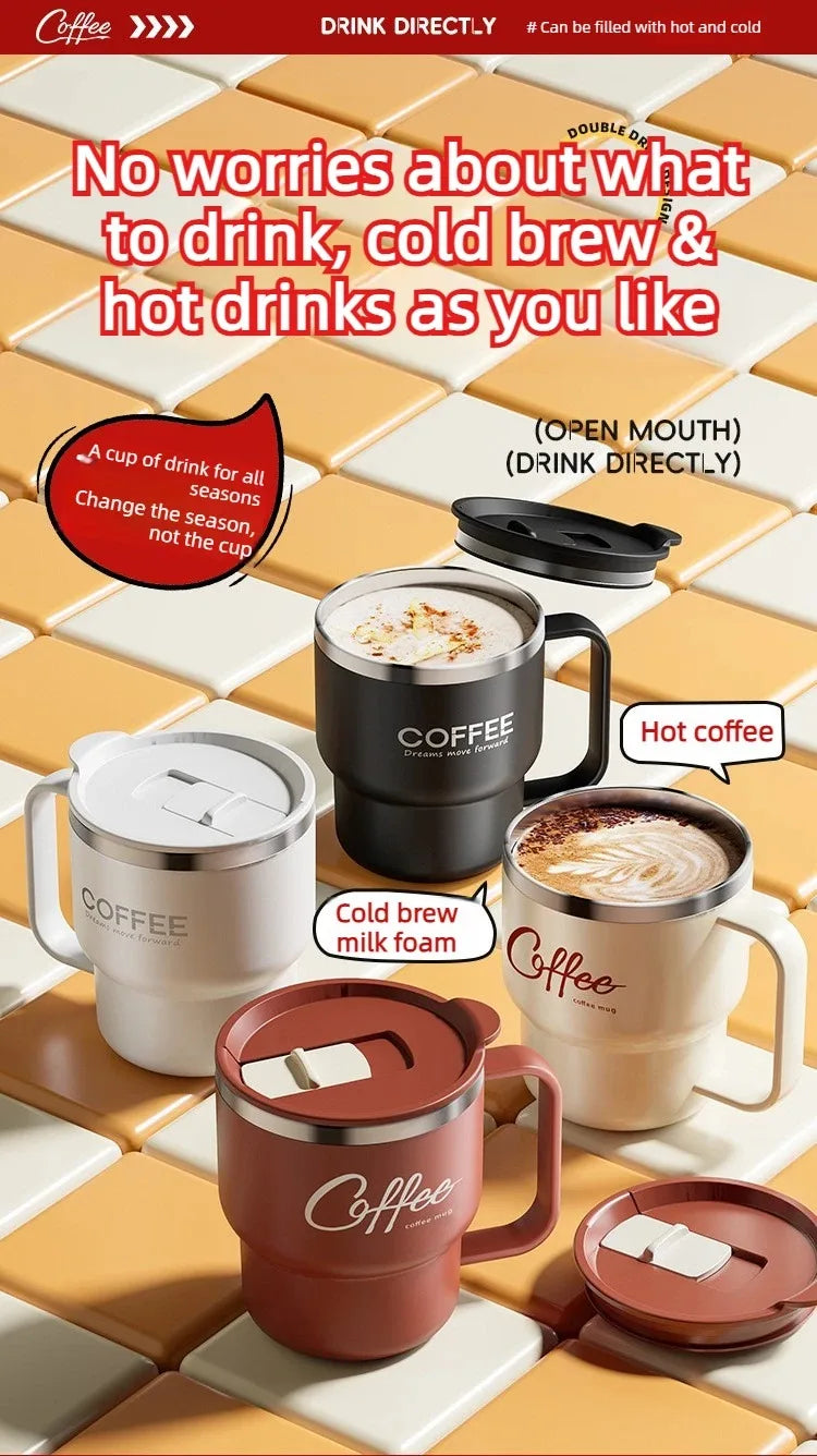 Double Layer Stainless Steel Coffee Mug – 400ML Insulated Cup