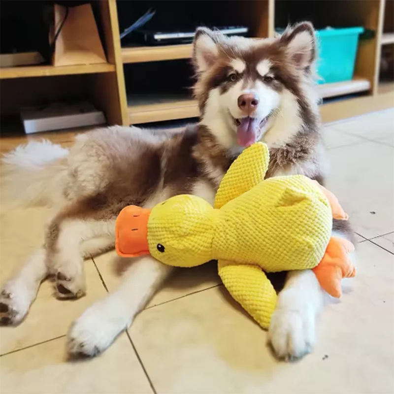 Dog Plush Hug Toy – Interactive Squeaky Duck Comfort Toy