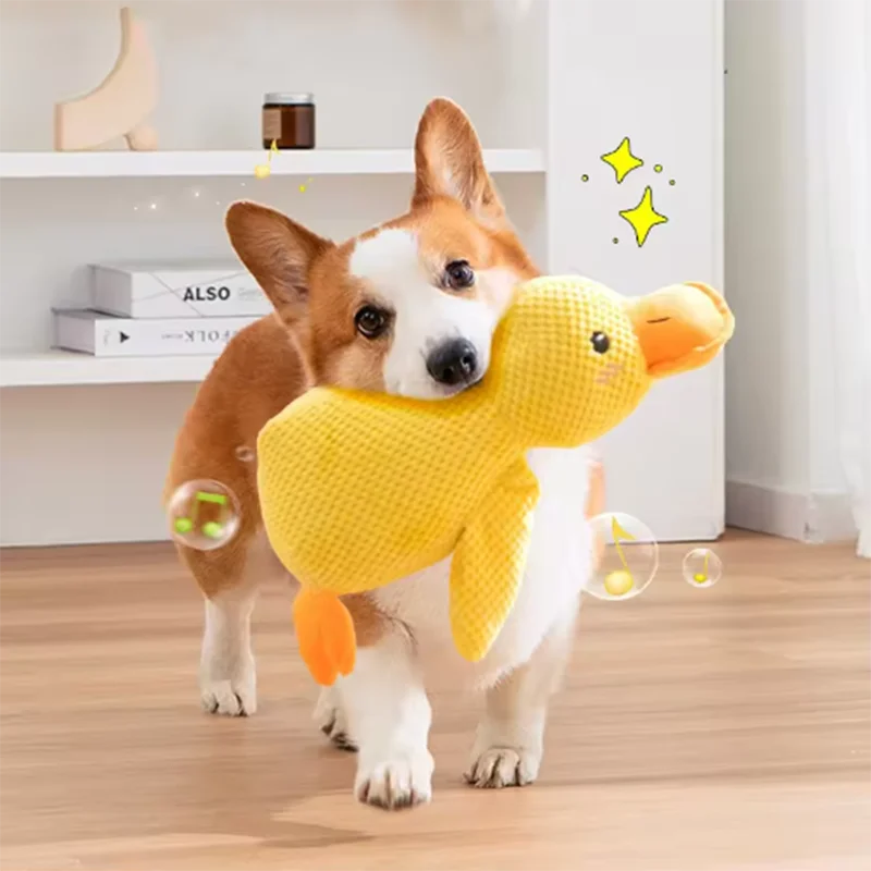 Dog Plush Hug Toy – Interactive Squeaky Duck Comfort Toy