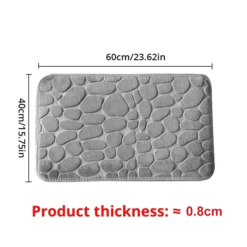 Embossed Pebble Bath Mat – Anti-Slip Bathroom & Living Room Rug