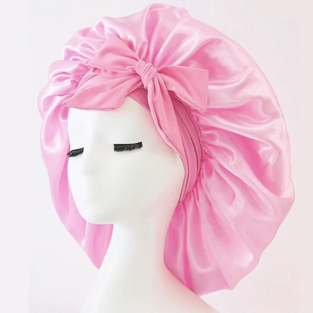 Satin Silk Hair Bonnet – Adjustable Sleeping Bonnet for Women & Men