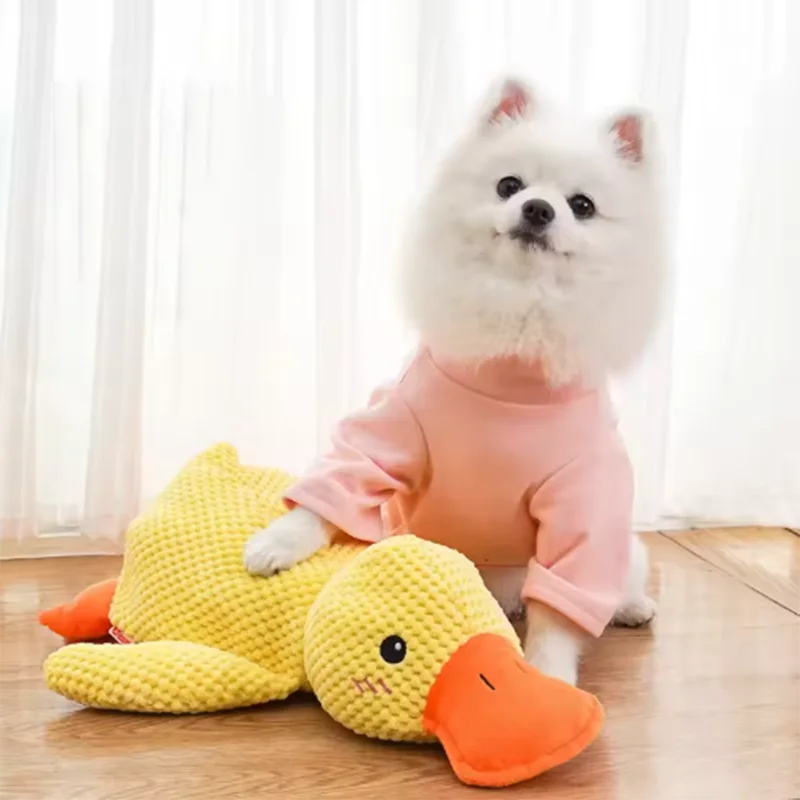 Dog Plush Hug Toy – Interactive Squeaky Duck Comfort Toy