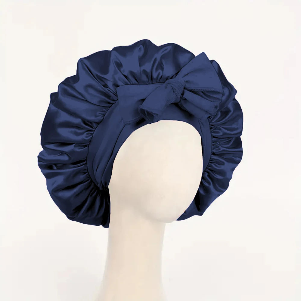 Satin Silk Hair Bonnet – Adjustable Sleeping Bonnet for Women & Men