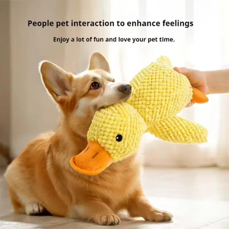 Dog Plush Hug Toy – Interactive Squeaky Duck Comfort Toy