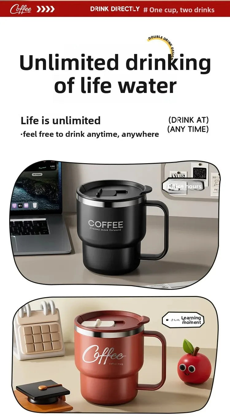 Double Layer Stainless Steel Coffee Mug – 400ML Insulated Cup