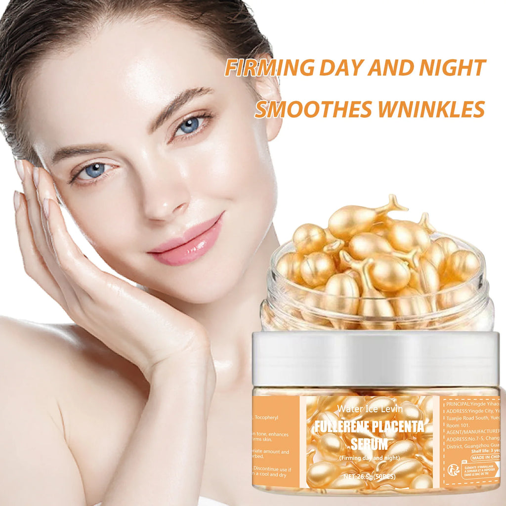 50-Piece Collagen Face Serum Capsules – Hyaluronic Acid Essence for Firming & Hydrating Skin Care