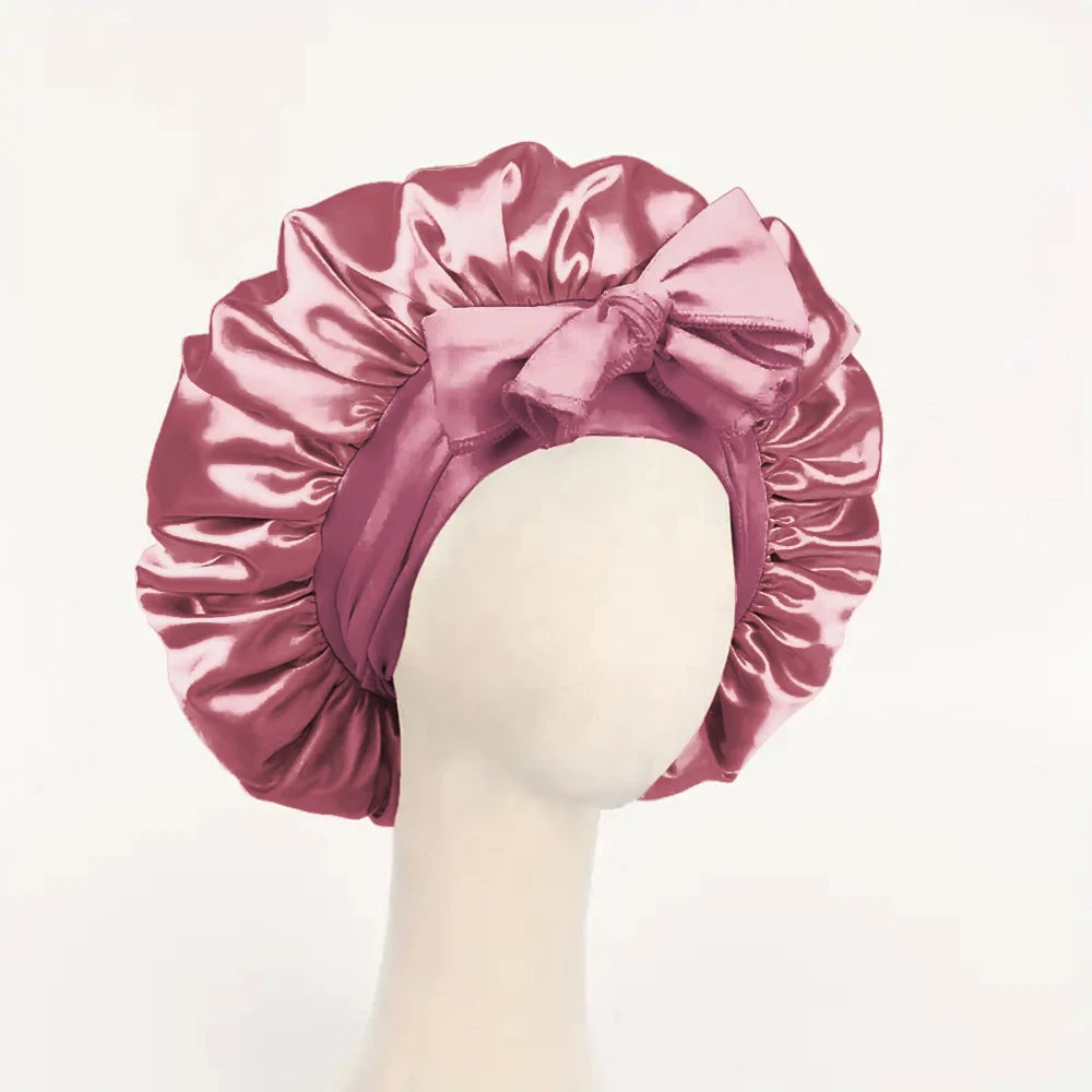 Satin Silk Hair Bonnet – Adjustable Sleeping Bonnet for Women & Men