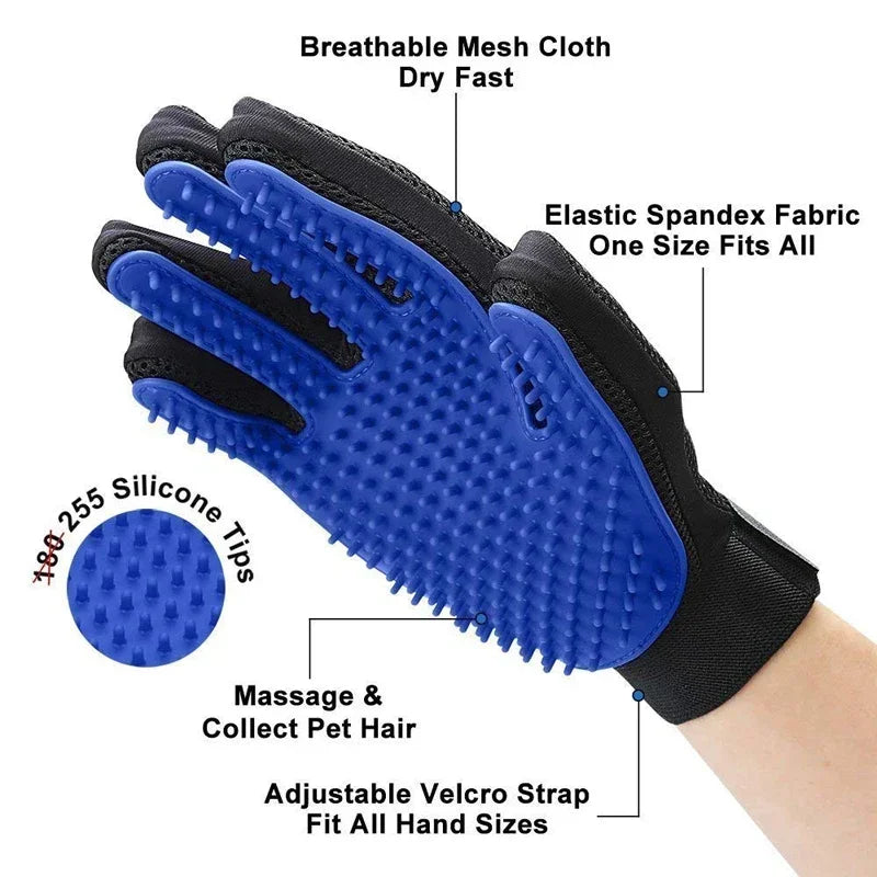 Silicone Pet Grooming Glove – Bathing Brush & Hair Removal Tool