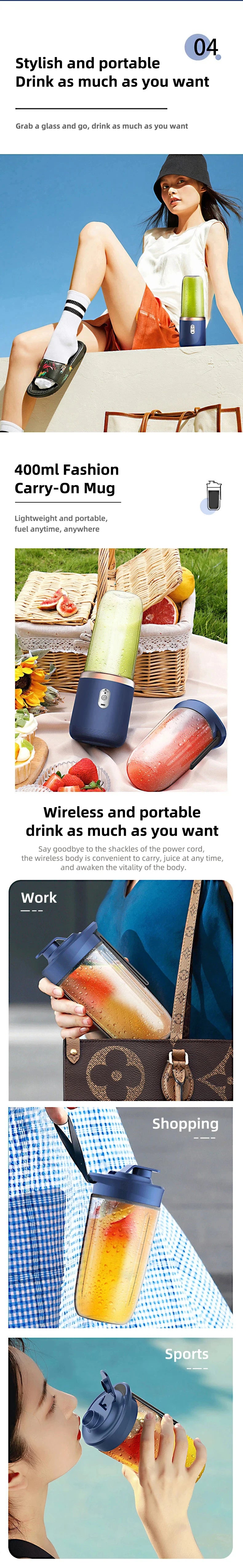 Portable USB Mini Juicer Cup – Handheld Travel Blender