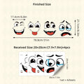 4-Sheet Cartoon Face Sticker Set for Trash Can, Toilet & Home Decor