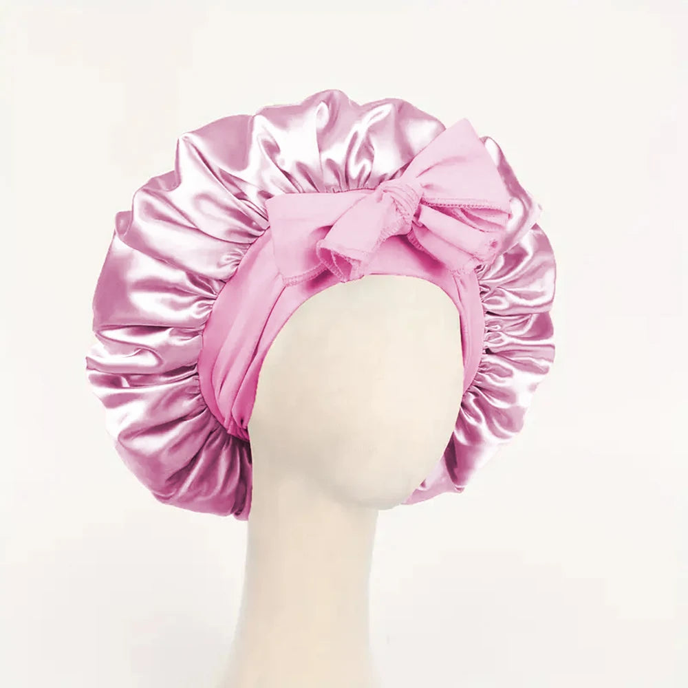 Satin Silk Hair Bonnet – Adjustable Sleeping Bonnet for Women & Men