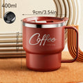 400ML Double Wall 304 Stainless Steel Insulated Coffee Mug with Sealed Lid for Hot & Cold Drinks