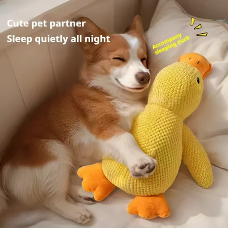 Dog Plush Hug Toy – Interactive Squeaky Duck Comfort Toy
