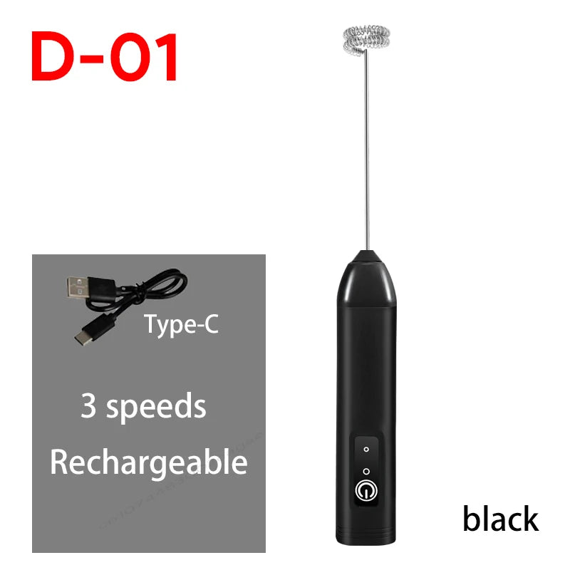 Electric Milk Frother & Egg Beater – USB Rechargeable Handheld Whisk
