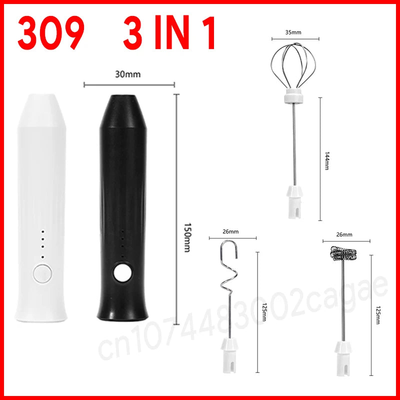 Electric Milk Frother & Egg Beater – USB Rechargeable Handheld Whisk