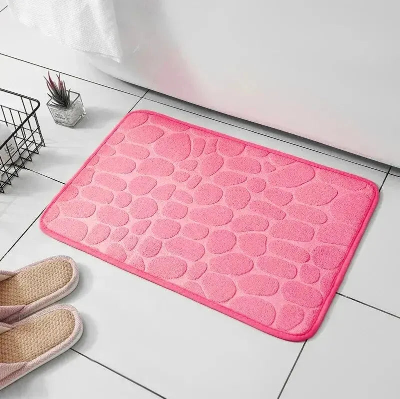 Embossed Pebble Bath Mat – Anti-Slip Bathroom & Living Room Rug