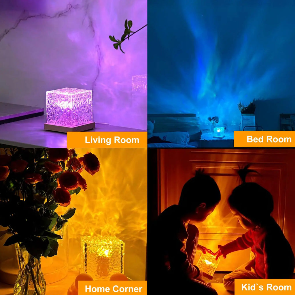 16-Color Ocean Wave Aurora Projector Lamp with Remote
