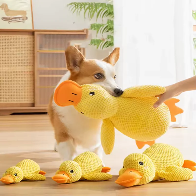 Dog Plush Hug Toy – Interactive Squeaky Duck Comfort Toy