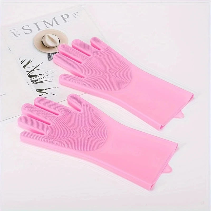 Silicone Pet Grooming Glove – Bathing Scrubber & Hair Removal