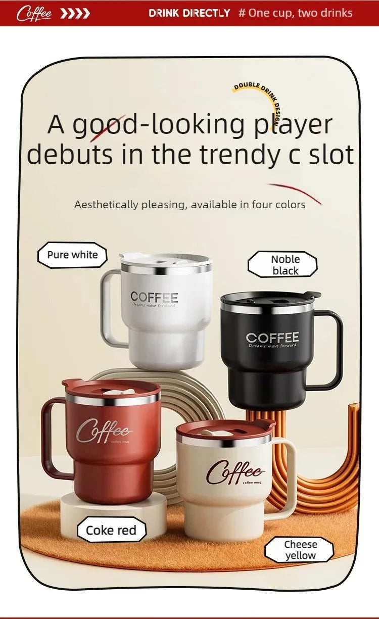Double Layer Stainless Steel Coffee Mug – 400ML Insulated Cup
