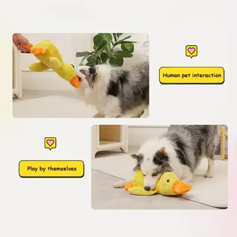 Dog Plush Hug Toy – Interactive Squeaky Duck Comfort Toy
