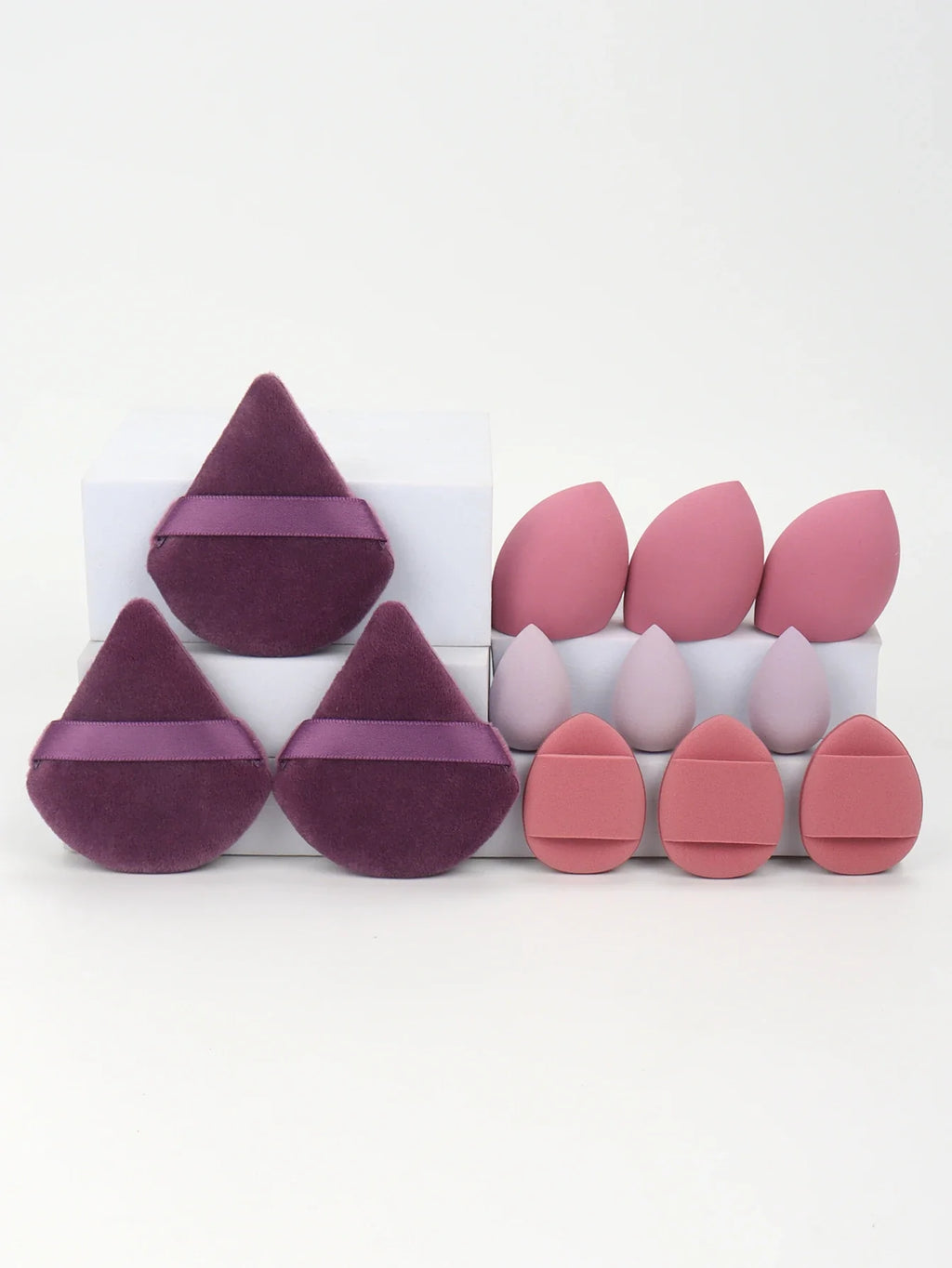 12-Piece Makeup Sponge & Powder Puff Set for Foundation & Loose Powder