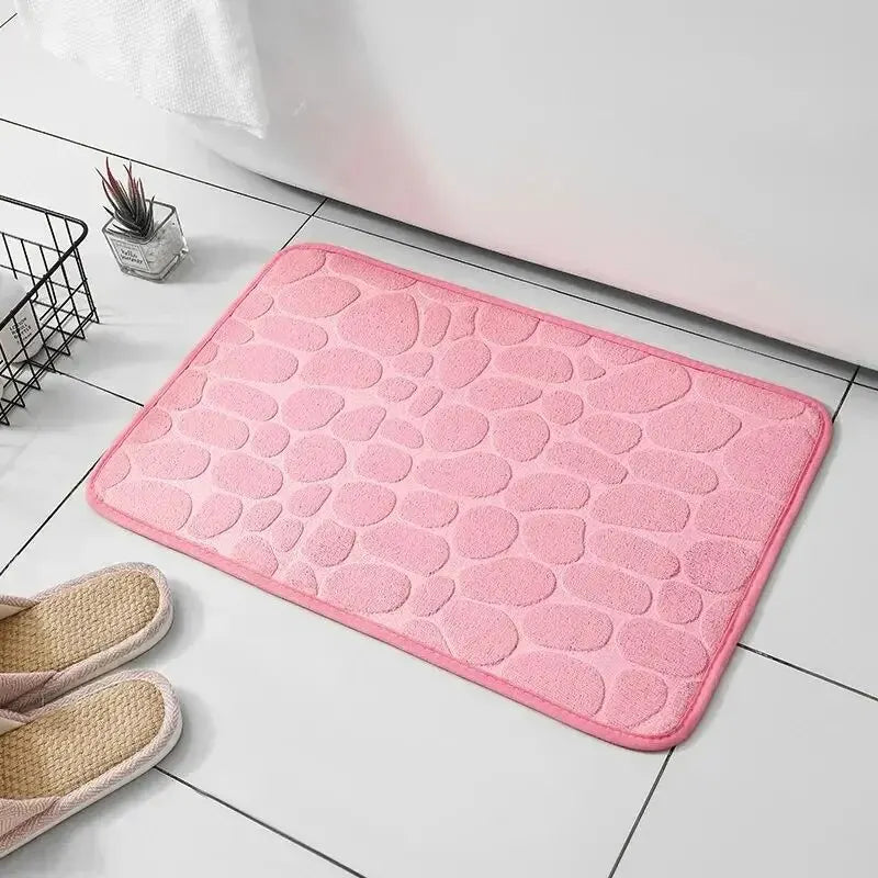 Embossed Pebble Bath Mat – Anti-Slip Bathroom & Living Room Rug