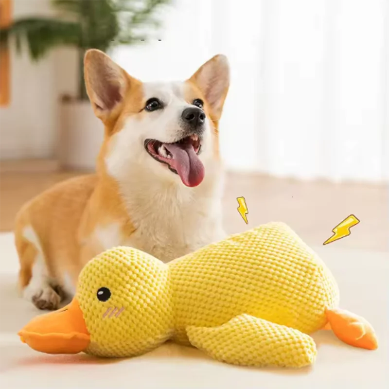 Dog Plush Hug Toy – Interactive Squeaky Duck Comfort Toy