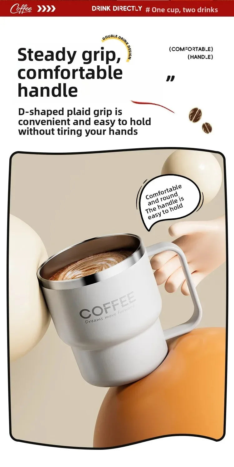 Double Layer Stainless Steel Coffee Mug – 400ML Insulated Cup